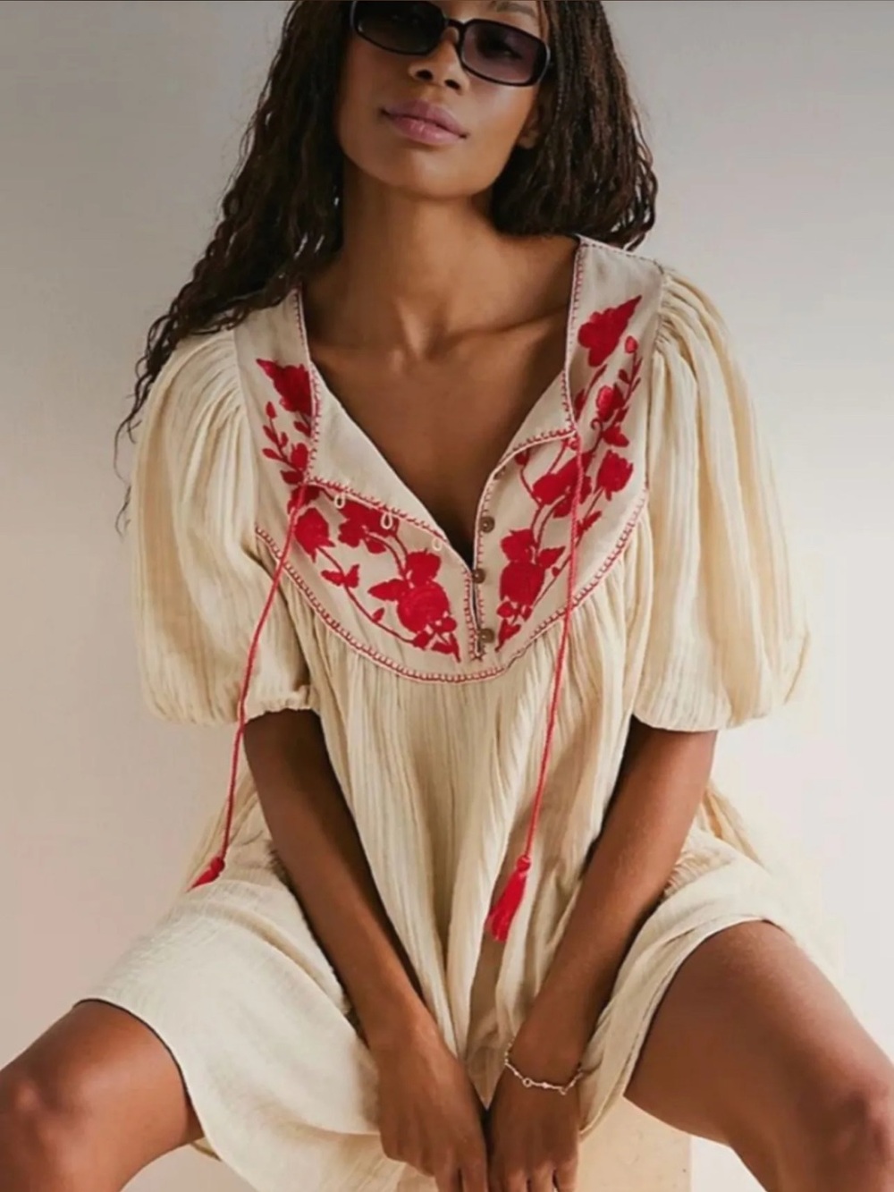 (XS) NWT FREE PEOPLE ROSA LINDA EMBROIDERED DRESS/TUNIC